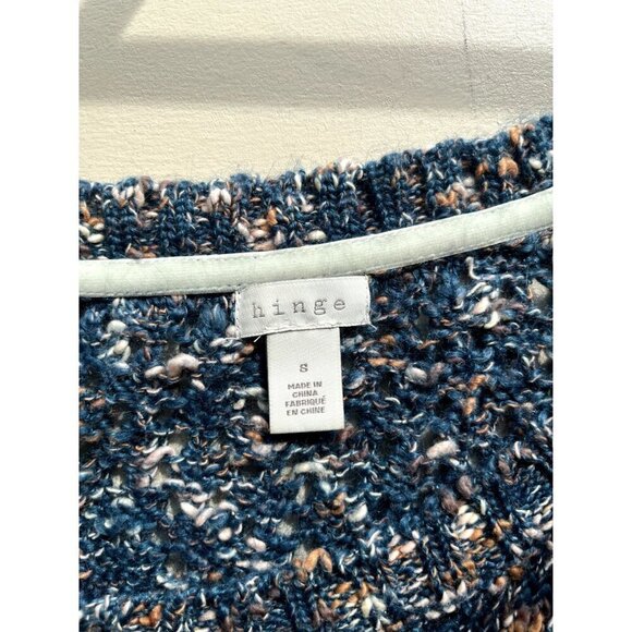 Hinge Nordstrom Round Neck Cotton Blend Sweater Blue S - Picture 4 of 4